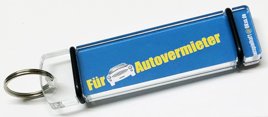 personalisierbare schlüsselanhänger autovermieter