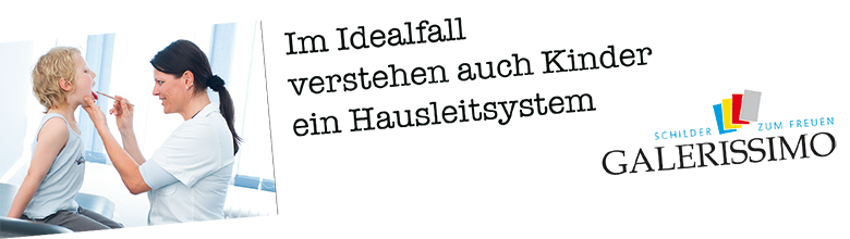 Farbcodierte Beschilderung für Krankenhäuser und Kliniken