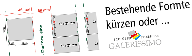 Schlüsselanhänger in beliebigen Formaten