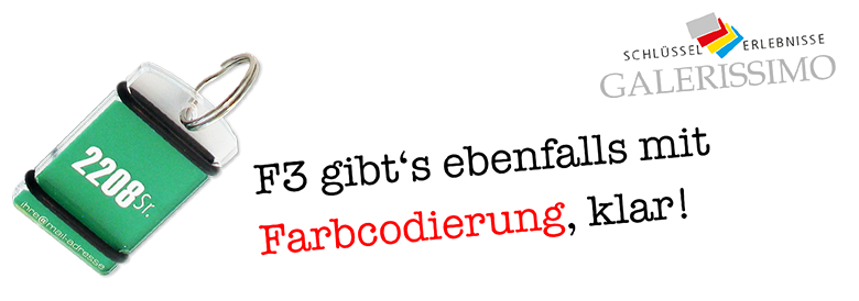 Schlüsselanhänger mit Farbcodierung